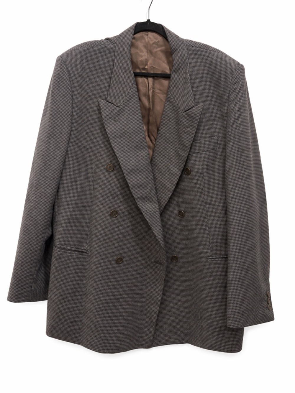 Carlo Rosselli Men’s Vintage Double Breasted Blazer Italian Wool Houndstooth 46